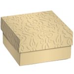 Mini Caixa Quadrada Relevo G 12x12x4cm Ouro - 10 Un