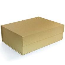 Caixa Rígida Dobrável Retangular com Ímã GG Dourado 38x28x11cm - 5 Un