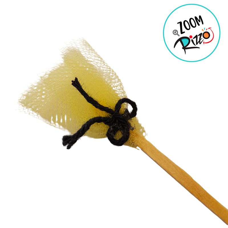 Pick Decorativo - Mini Vassoura de Tule Amarelo - 11cm - 10 unidades - Rizzo