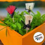 Pick Decorativo - Mini Vassoura de Tule Amarelo - 11cm - 10 unidades - Rizzo