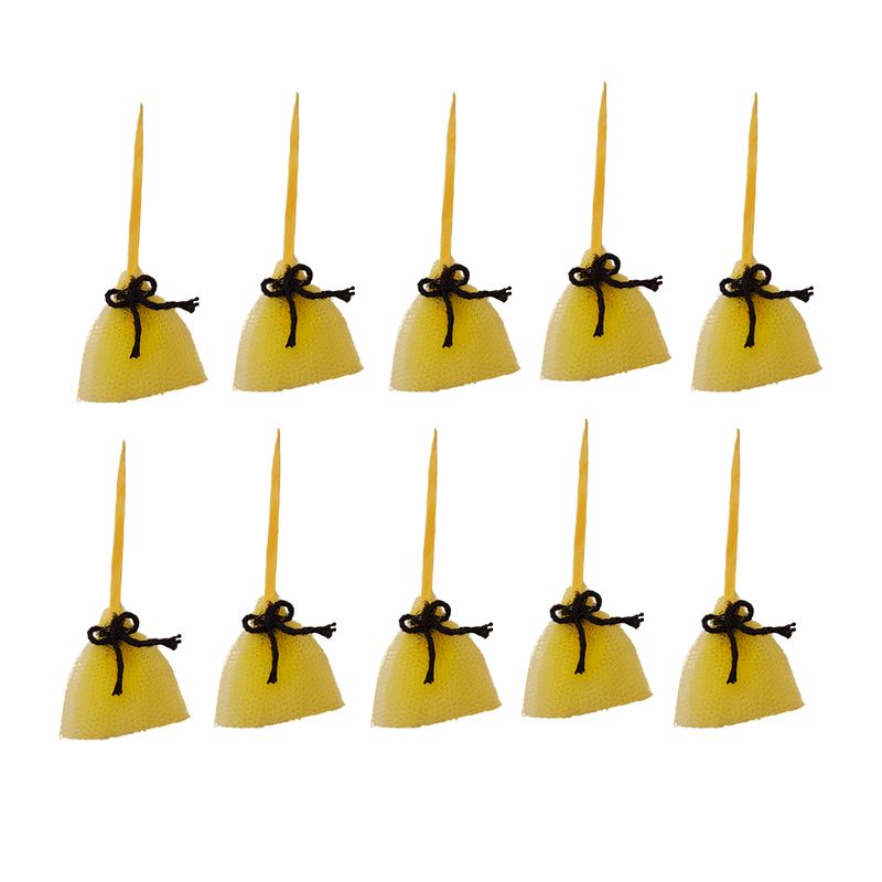 Pick Decorativo - Mini Vassoura de Tule Amarelo - 11cm - 10 unidades - Rizzo