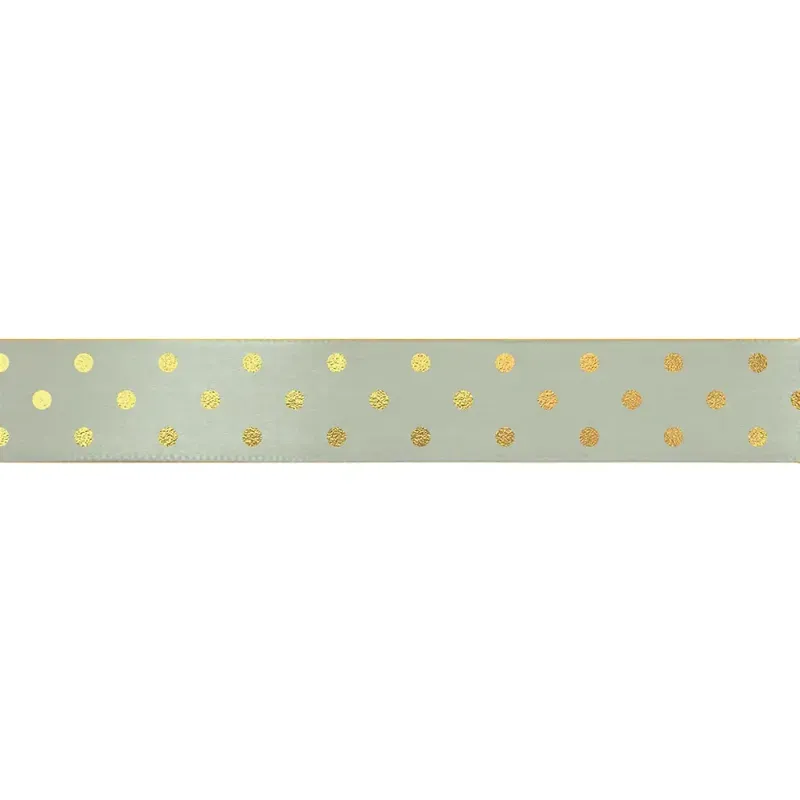 Fita Decorativa Cetim Estampado Poá 15mmx30m Mint - 1 Un