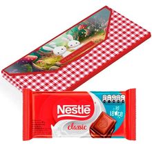 Lembrancinha de Páscoa - Kit Caixa Doce Cartinha Contos de Páscoa c/ Barra de Chocolate Nestlé Classic 80g - 1 Un