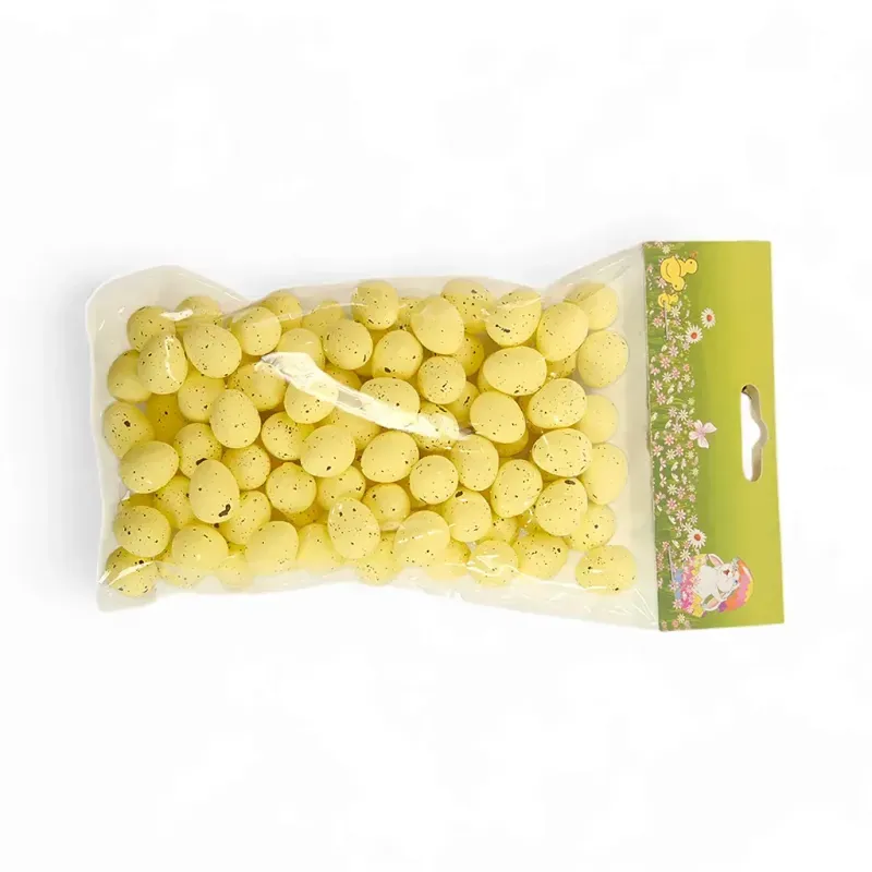 Ovos Decorativos Amarelo 1,8x1,5x1,5cm - 100 Un