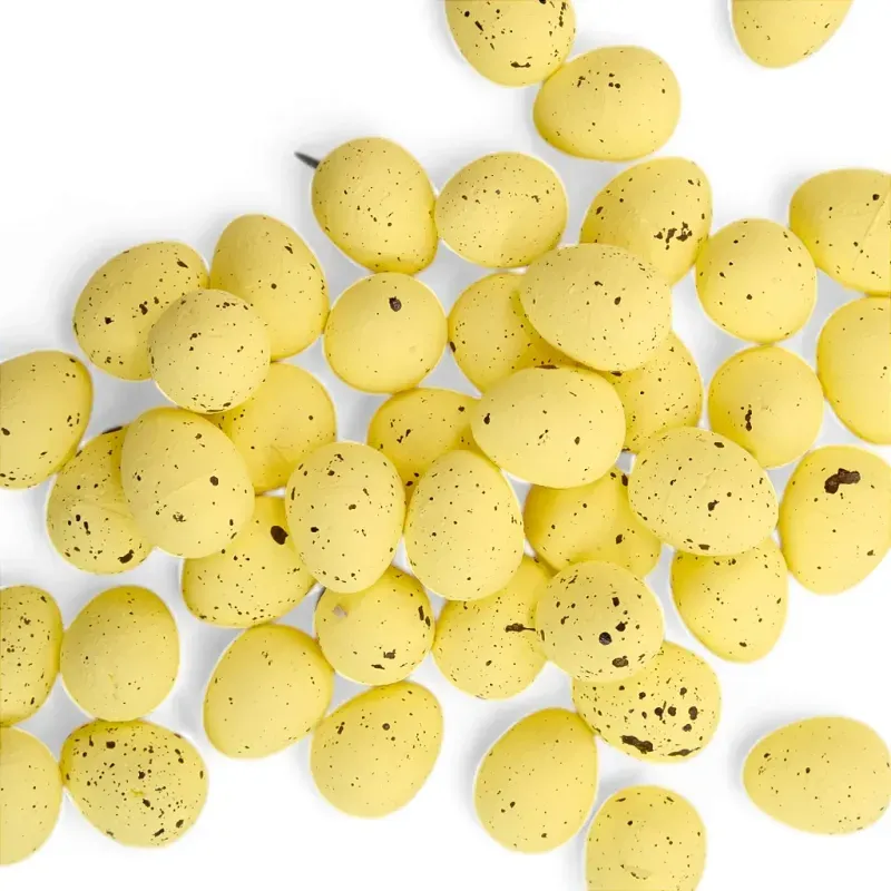 Ovos Decorativos Amarelo 1,8x1,5x1,5cm - 100 Un