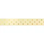 Fita Decorativa Cetim Estampado Poá 21,5mmx30m Amarelo - 1 Un