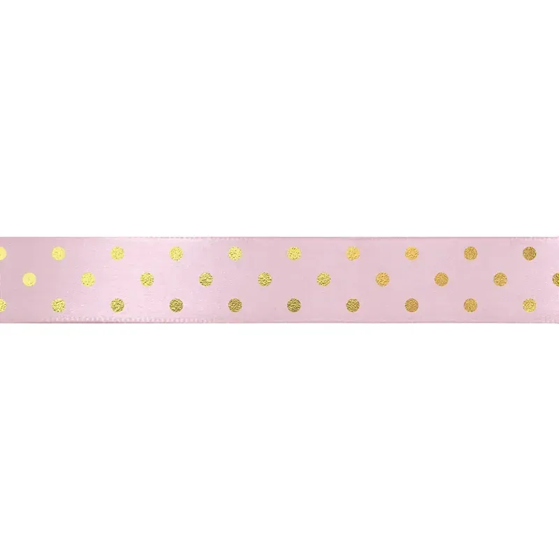 Fita Decorativa Cetim Estampado Poá 38mmx30m Quartzo - 1 Un