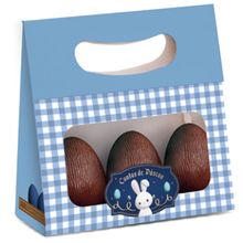 Mini Caixa Plus com Visor Contos de Páscoa 13x5,5x13cm Azul - 10 Un