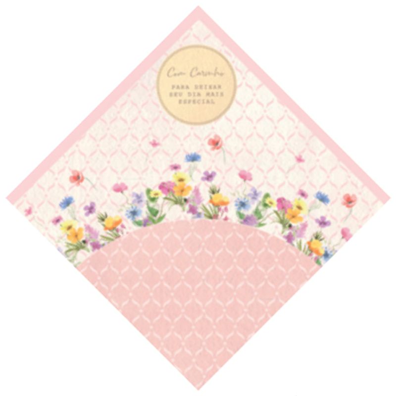 Express Para Ovo Estampado 39x39cm Florens Rosa - 25 Un