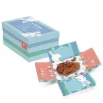Caixa Surpresa Para 1 Meio Ovo Coelhinhos 350g 17,5x13,5x10cm Azul - 10 Un