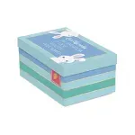 Caixa Surpresa Para 1 Meio Ovo Coelhinhos 350g 17,5x13,5x10cm Azul - 10 Un