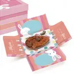 Caixa Surpresa Para 1 Meio Ovo Coelhinhos 350g 17,5x13,5x10cm Rosa - 10 Un