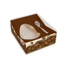Caixa Meio Ovo de Colher Sabor 350g Marrom - 12 Un