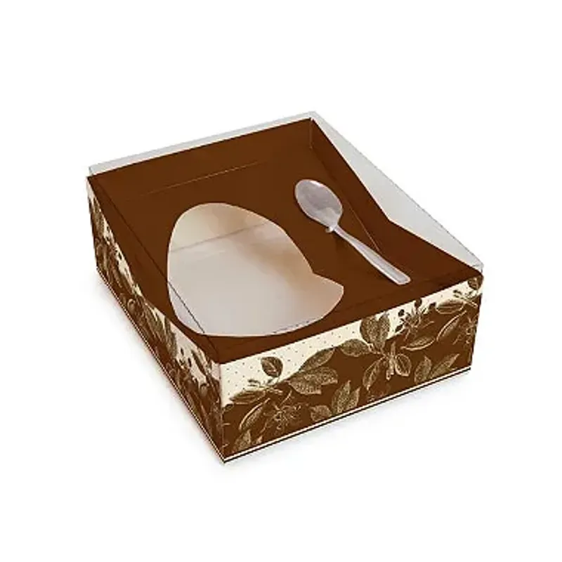 Caixa Meio Ovo de Colher Sabor 350g Marrom - 12 Un