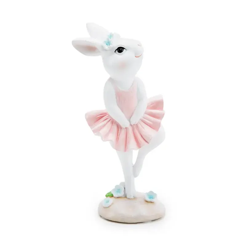Coelho Decorativo de Resina Bailarina 20x9x8cm - 1 Un
