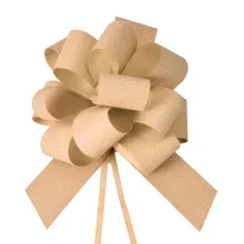 Laço Pronto Glitter 30mm Liso Nude - 10 Un