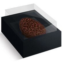 Caixa New Moldura Para Um Meio Ovo 350g Preto - 10 Un