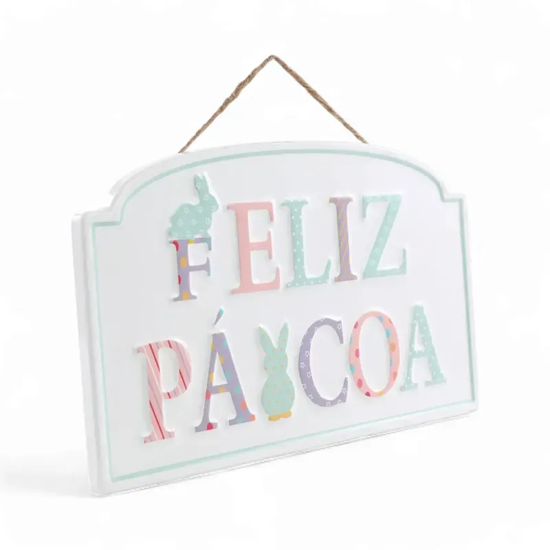 Quadro Decorativo Feliz Páscoa Para Pendurar Clr - 1 Un