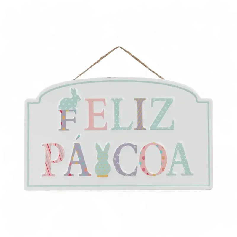 Quadro Decorativo Feliz Páscoa Para Pendurar Clr - 1 Un