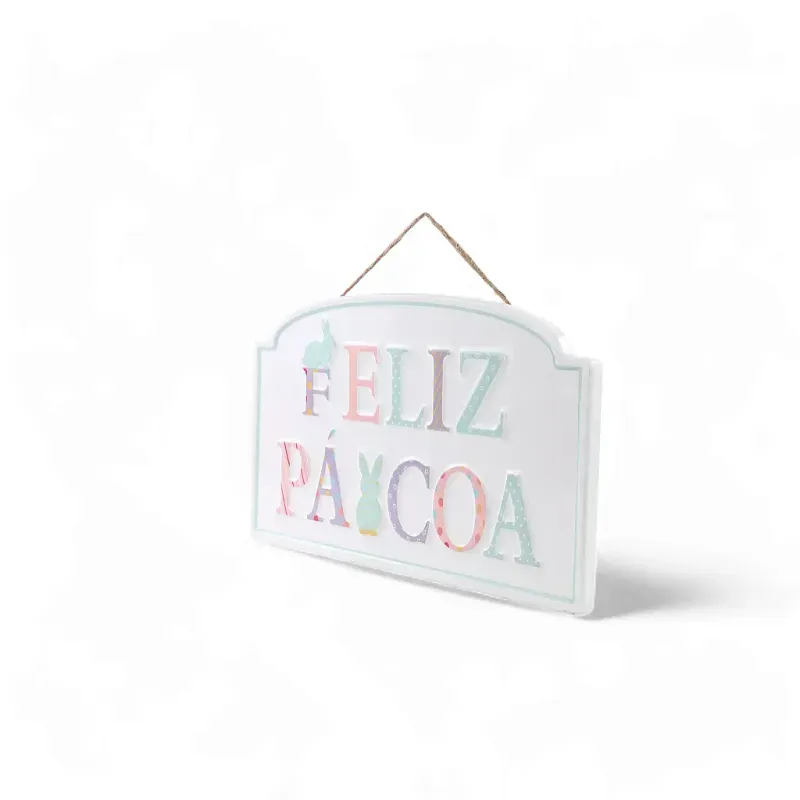 Quadro Decorativo Feliz Páscoa Para Pendurar Clr - 1 Un