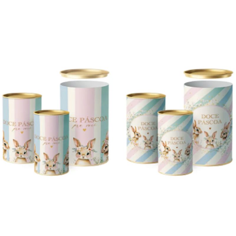 Lata Para Ovo Rígida 250g Páscoa Doce Páscoa Composê 9x16,5cm - 12 Un