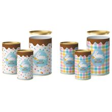 Lata Para Ovo Rígida 250g Páscoa Jump Composê 9x16,5cm - 12 Un