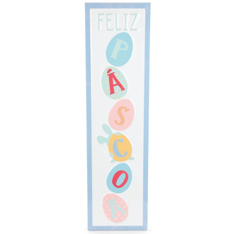 Quadro Decorativo Feliz Páscoa Ovos 66x17,8cm - 1 Un