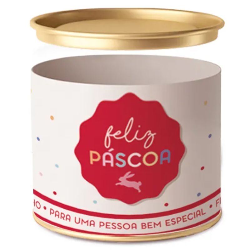 Lata Para Ovo Rígida 500g Páscoa Feelings Composê 12,5x22cm - 12 Un
