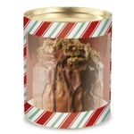 Lata Para Panetone com Visor 18x16,5cm Listras - 12 Un