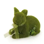 Coelho Decorativo de Tecido Deitado Verde Mesh 20cm - 2 Un
