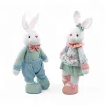 Coelho Decorativo de Tecido Floral Listras Happy Spring 44cm - 2 Un