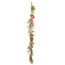 Galho Longo com Flores e Ovos Fondant 1,70 Metros Verde/Rosa - 1 Un