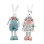 Coelho Decorativo de Tecido Floral Listras Happy Spring 60cm - 2 Un