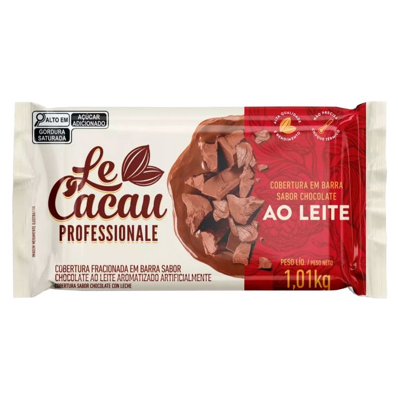 Barra de Chocolate Fracionado Ao Leite 1,01kg - Le Cacau