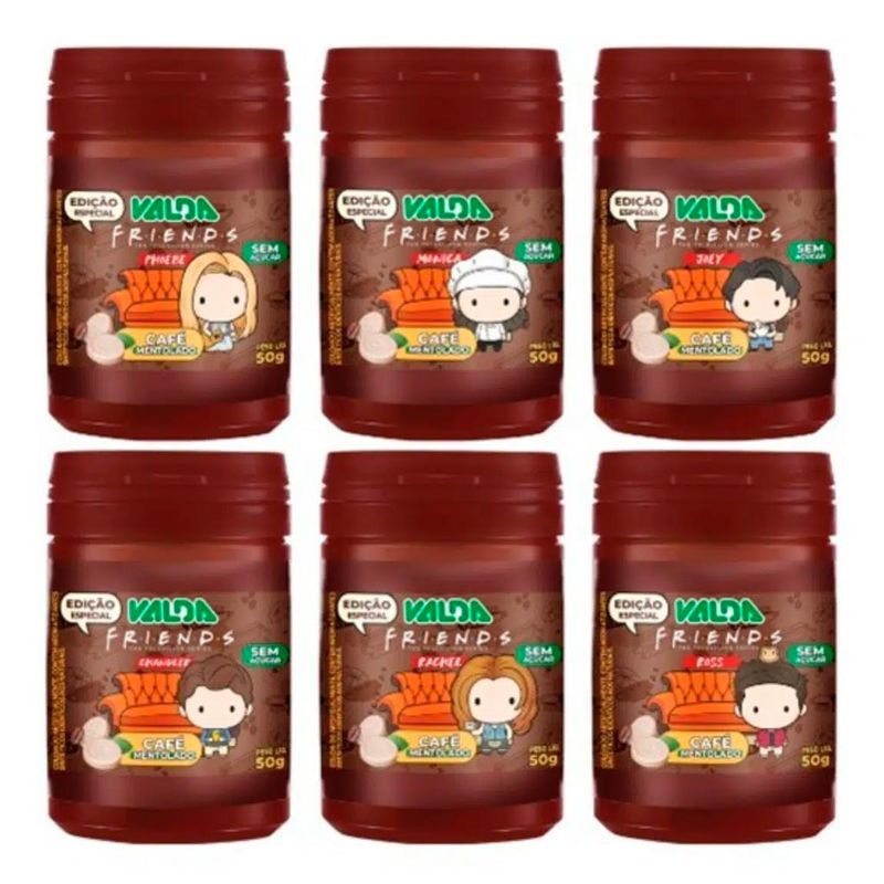 Pastilha Friends Café Mentolado 50g c/6 - Valda
