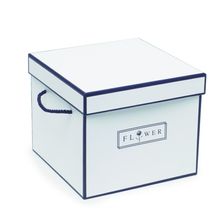 Caixa com Alça Flower Branco 20x20x19cm - 1 Un