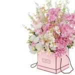 Caixa com Alça Flower Branco 20x20x19cm - 1 Un