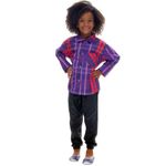 Camisa Junina Xadrez Infantil Unissex Rosa ou Roxa Roxo P