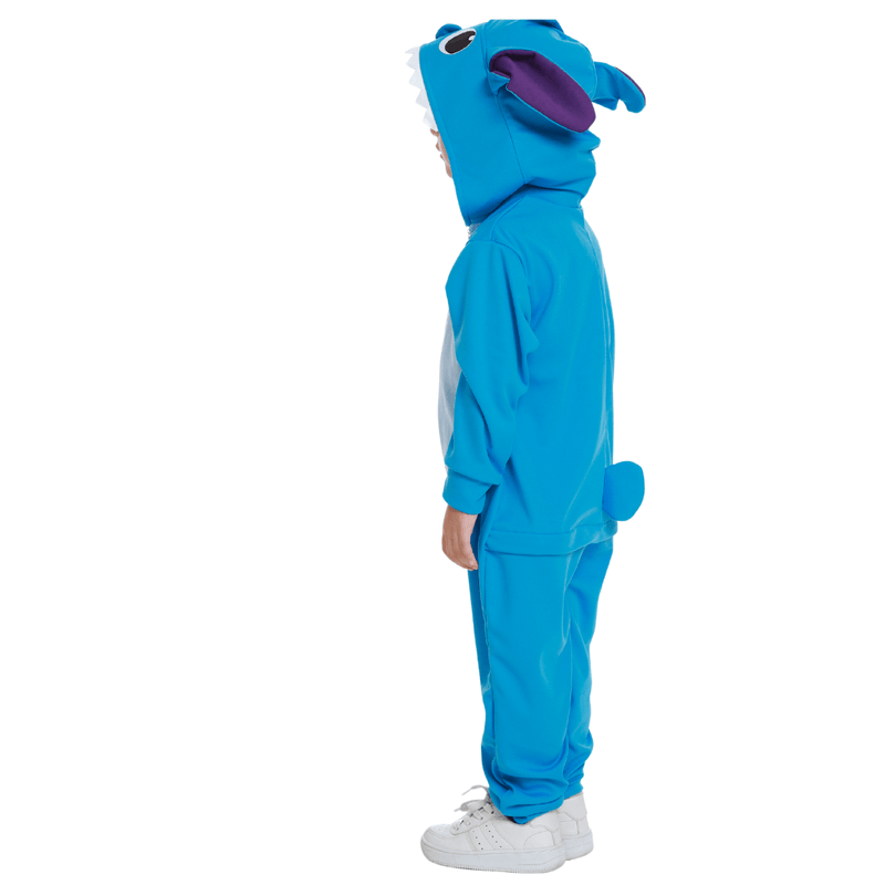 Fantasia Infantil Stitch Longa Azul com Capuz e Cauda G