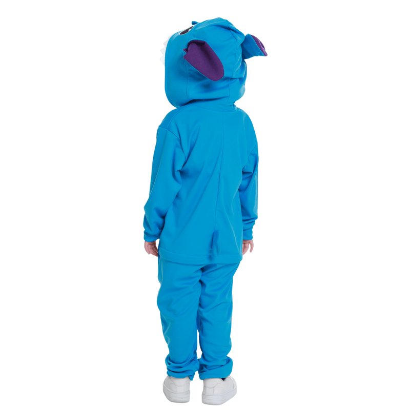 Fantasia Infantil Stitch Longa Azul com Capuz e Cauda G
