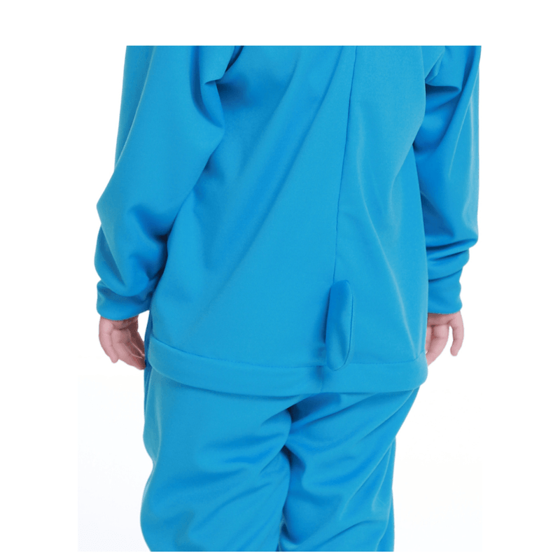 Fantasia Infantil Stitch Longa Azul com Capuz e Cauda G