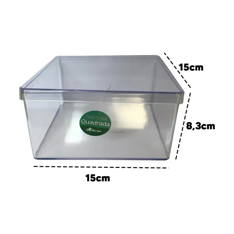 BLUE STAR CAKE BOX QUADRADA CR C/TAMPA 1,5L