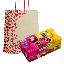 Kit Presente Corações - Caixa Sonho de Valsa e Ouro Branco + Sacola