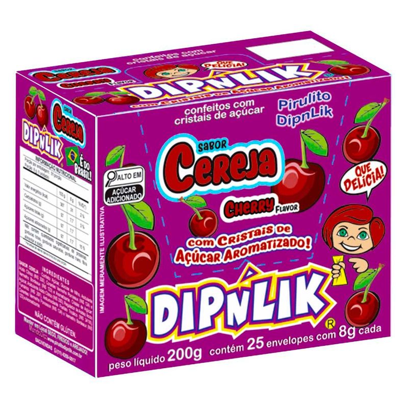 Pirulito com Açúcar Cereja c/25 - Dipnlik