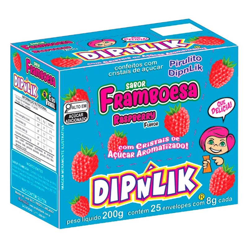 Pirulito com Açúcar Framboesa c/25 - Dipnlik