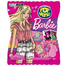 Pirulito Pop Mania Barbie Framboesa Recheio Mastigável 500g - Riclan