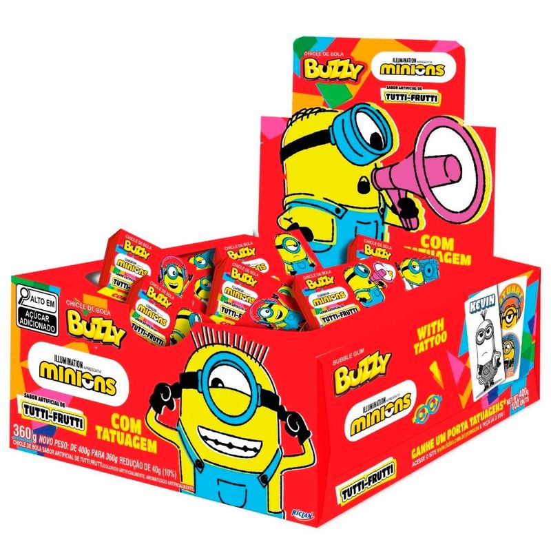 Chiclete Buzzy Minions Tutti Frutti c/90 - Riclan