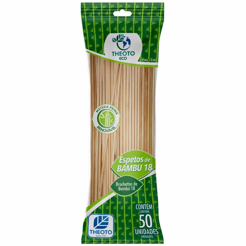 Espeto Bambu 18cm c/50 - Theoto
