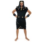 Fantasia Faráo Preto Túnica com Gola Adulto com Braceletes e Turbante
 G