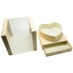 Caixa Quadrada de Acrílico Liso M 24,2x24,2x21cm Bege - 1 Un